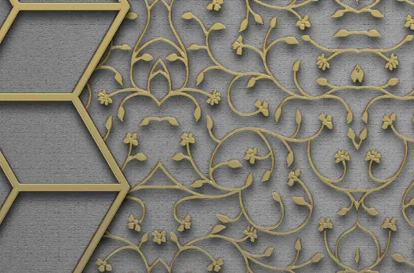 Geometric_Pattern_With_Leaves_Wallpaper