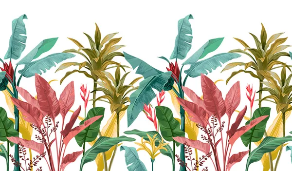 Tropical_Long_Leaves_Customized_Walllpaper