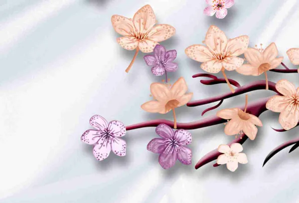 Multi_Colour_Flower_Leaves_Wallpaper
