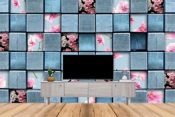 Geometric_Box_With_Floral_Design_Wallpaper