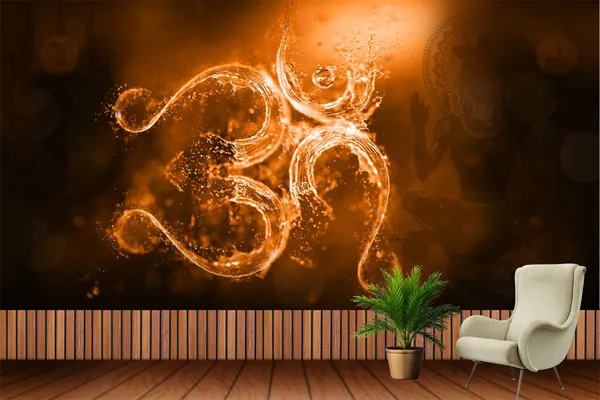 God_Collection_Flamming_Om_Wallpaper