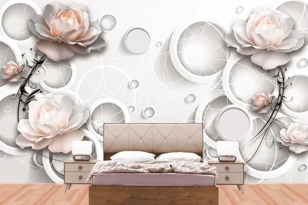 Geometric_Ring_Customized_Flower_Wallpaper