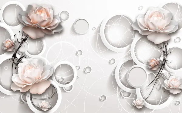 Geometric_Ring_Customized_Flower_Wallpaper