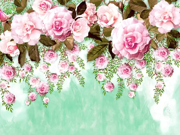 Long_Rose_Decoration_Wallpaper
