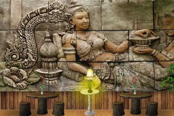 Relaxing_Lady_Mural_Wallpaper
