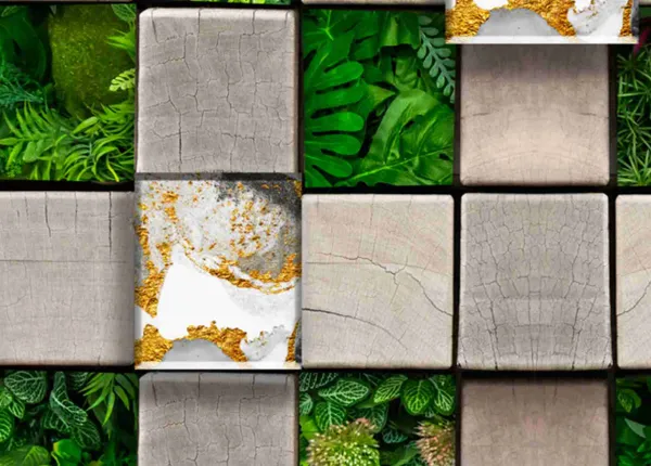 Geometric_Garden_And_Marble_Blocks_Wallpaper