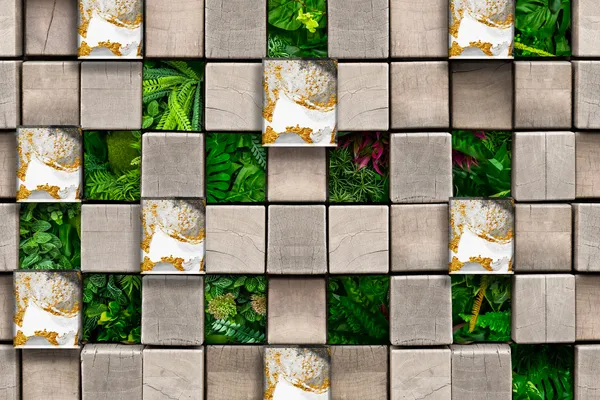 Geometric_Garden_And_Marble_Blocks_Wallpaper