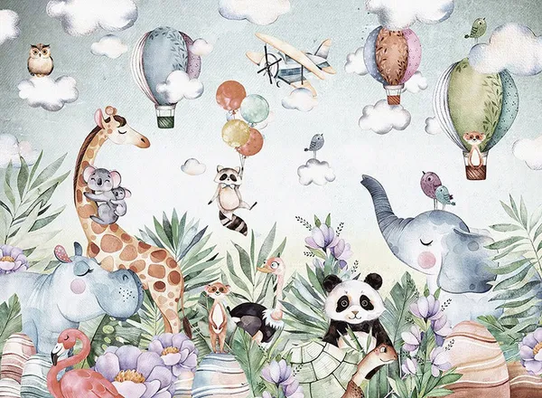 Jungle_Animal_Wallpaper_For_Kids_Room_Decor_Tropical_Wallpaper_For_Children