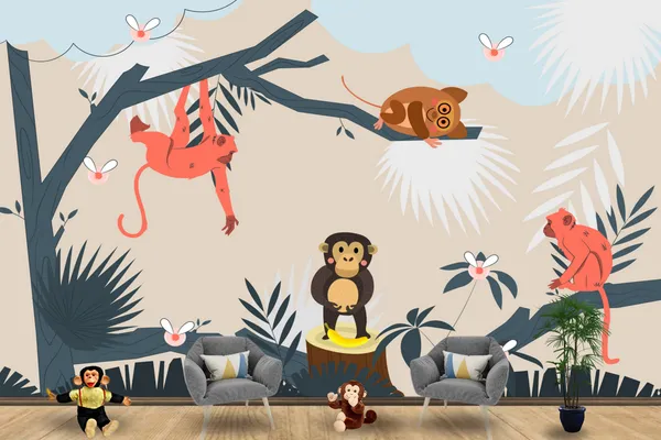 Cartoon_Monkey_Kids_Wallpaper
