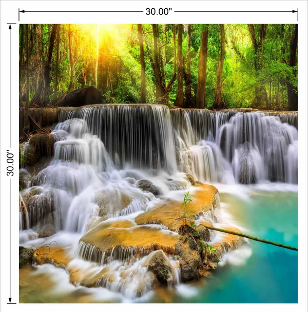 Waterfall_With_Full_White_Step_Water_Square_Wall_Art
