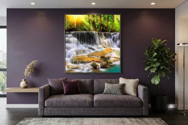Waterfall_With_Full_White_Step_Water_Square_Wall_Art
