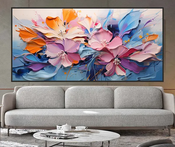 Embossed_Floral_Paint_Canvas_Print_Frame