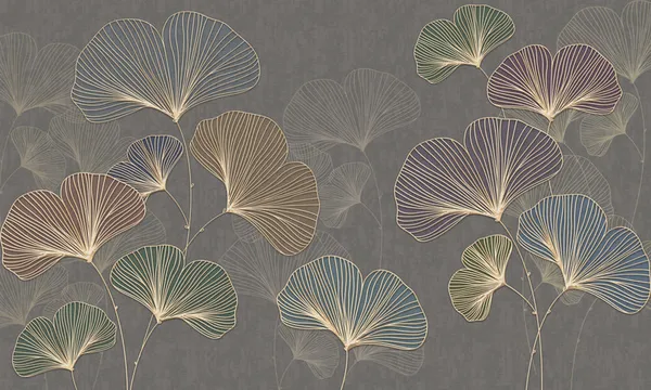 Golden_Leaves_3d_Wallpaper