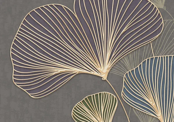 Golden_Leaves_3d_Wallpaper