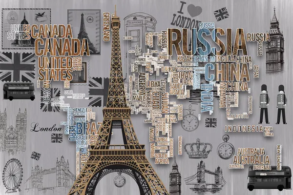 Text_World_Map_Kids_Wallpaper