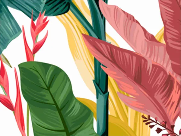 Tropical_Long_Leaves_Customized_Walllpaper
