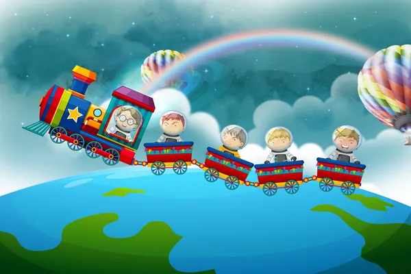 Flying_Cartoon_Train_Wallpaper