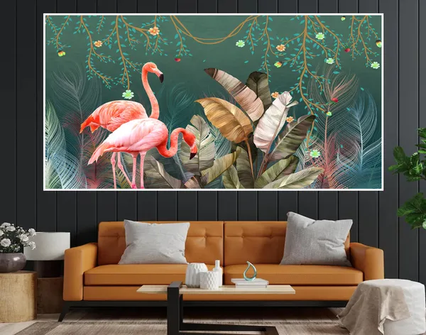 Pink_Flamingo_Nature_Tropical_Leaves_Palms_Photo_Print_Canvas