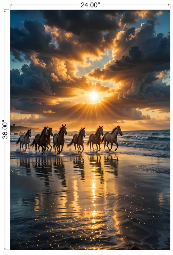 7_Horses_Running_On_Beach