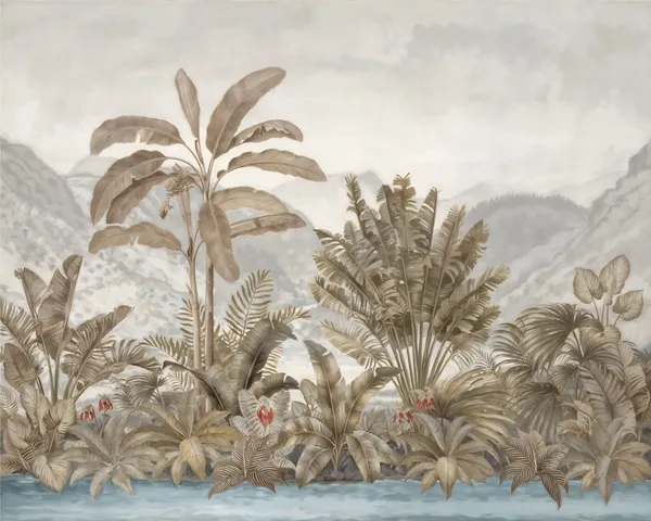 Non-Woven_Tropical_Design_Customizable_Wallpaper
