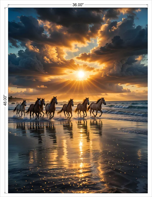 7_Horses_Running_On_Beach