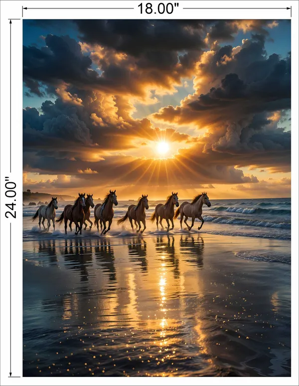7_Horses_Running_On_Beach
