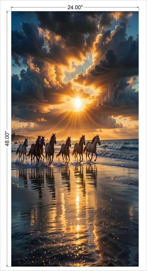 7_Horses_Running_On_Beach