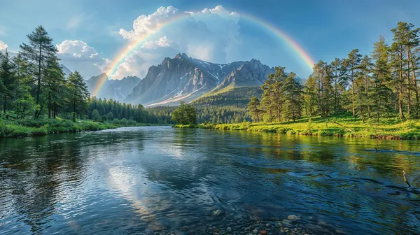 Mountain_Lake_With_A_Rainbow_Reflected_In_The_Water_Wallpaper