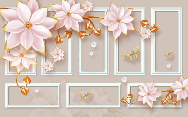 Exclusive_Framing_With_Flowers_Customized_Wallpaper