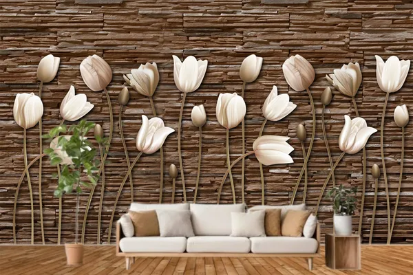Tulip_Flower_Brown_Customized_Wallpaper