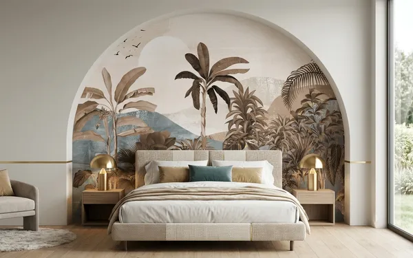 Canvas_Tropical_Tree_With_Birds_Wallpaper