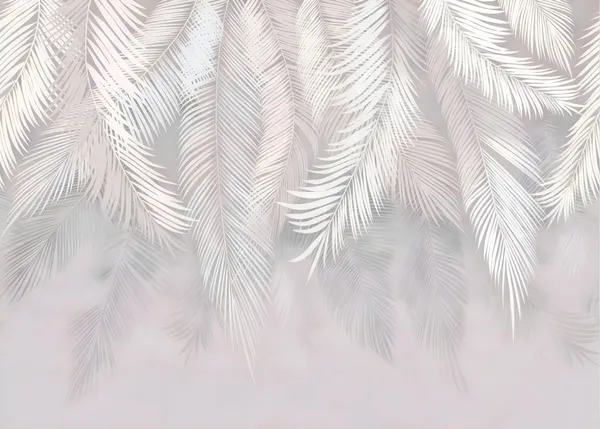 Tropical_Wallpaper_Wall_Murals_Gray_Palm_Leaves