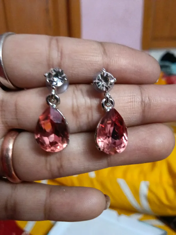 Pink_Alloy_Drop_Earrings_For_Women