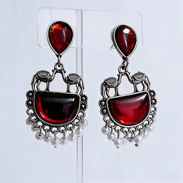 Red_Alloy_Drop_Earrings_For_Women