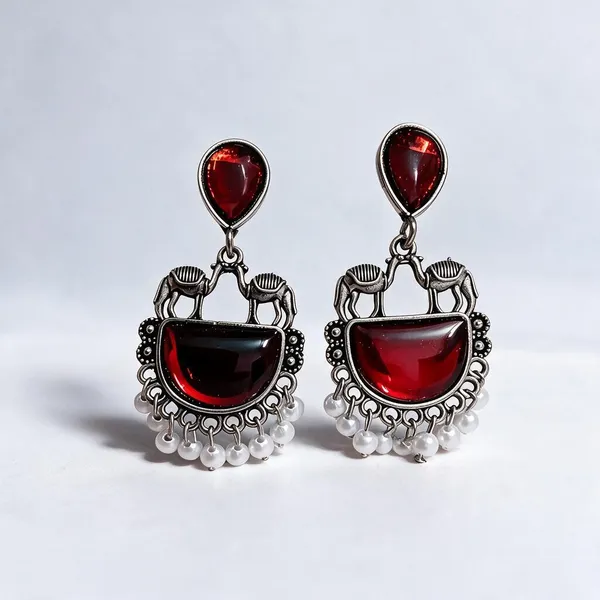 Red_Alloy_Drop_Earrings_For_Women
