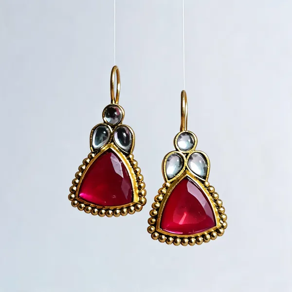 Pink_Alloy_Drop_Earrings_For_Women