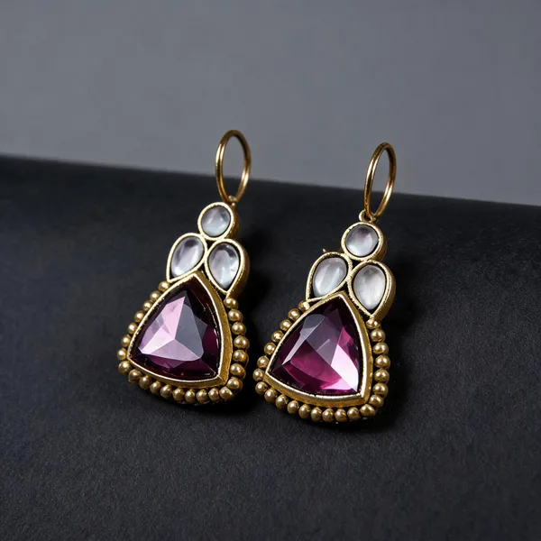 Pink_Alloy_Drop_Earrings_For_Women