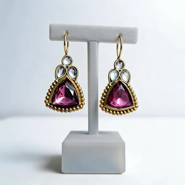 Pink_Alloy_Drop_Earrings_For_Women