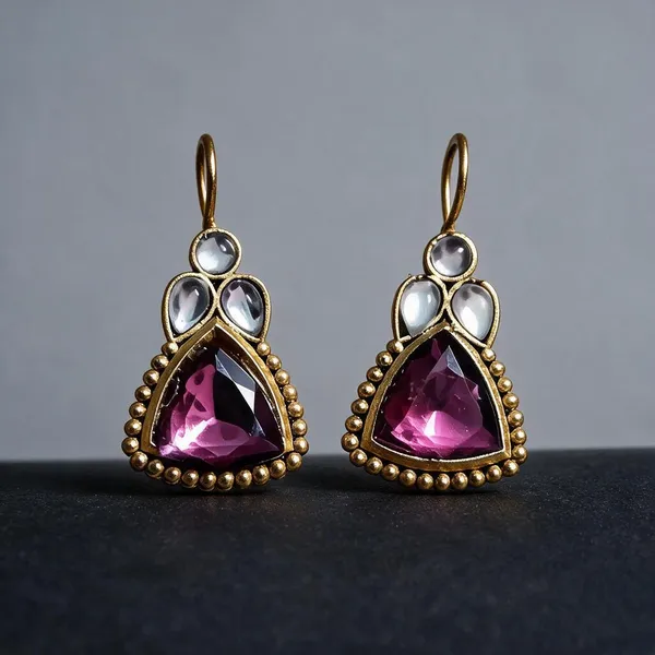 Pink_Alloy_Drop_Earrings_For_Women