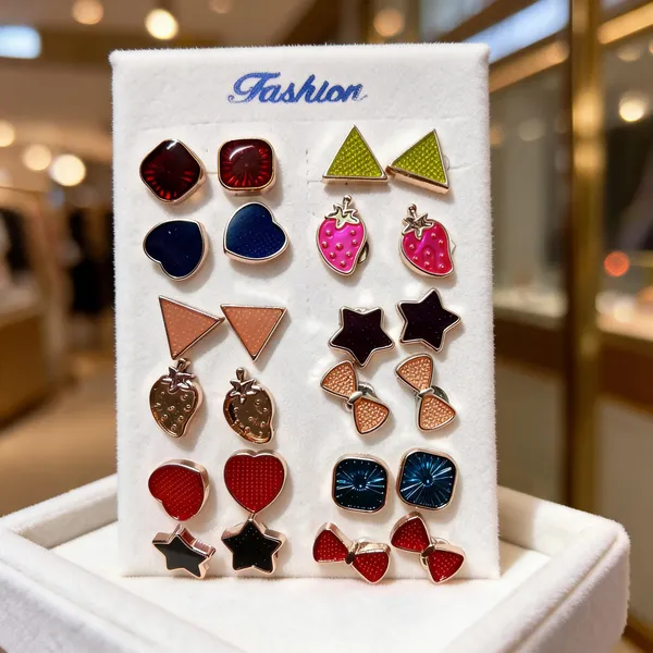 Multicolor_Alloy_Stud_Earrings_For_Women