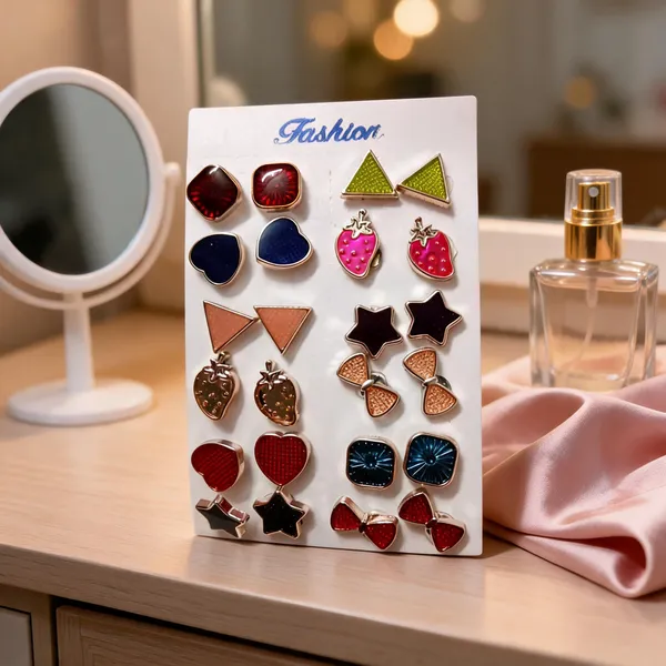 Multicolor_Alloy_Stud_Earrings_For_Women