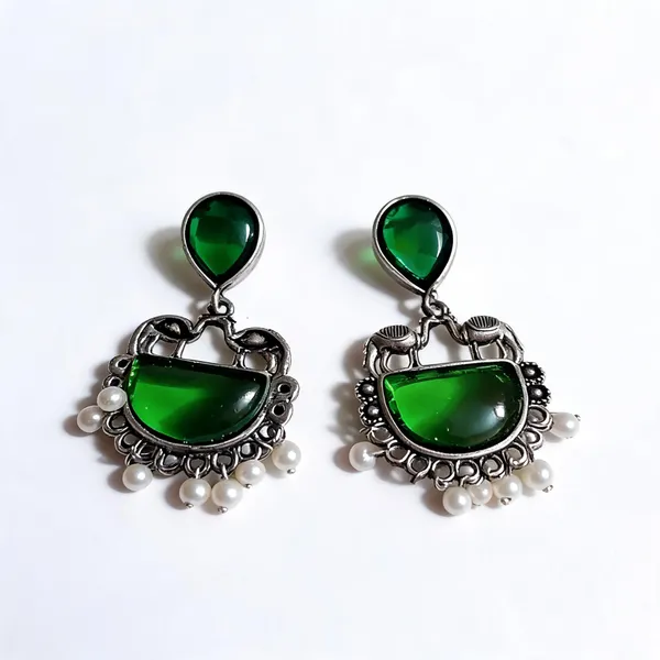 Green_Alloy_Drop_Earrings_For_Women