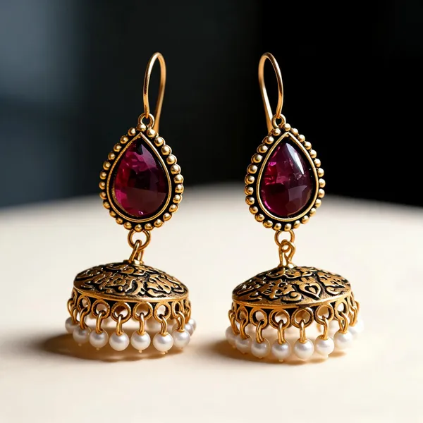 Pink_Alloy_Jhumka_Earrings_For_Women