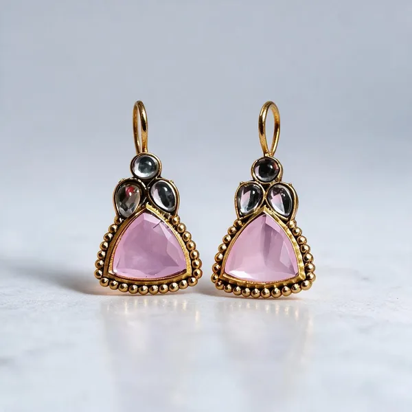 Pink_Alloy_Drop_Earrings_For_Women