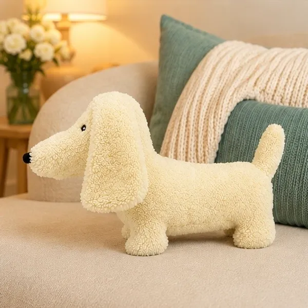 Cream_Sherpa_Dachshund_Dog_Plush_Toy_For_Kids