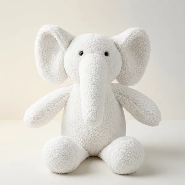 White_Sherpa_Seated_Elephant_Plush_Toy_For_Kids