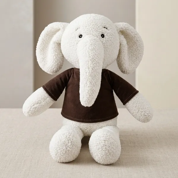 White_Elephant_In_Shirt_Sherpa_Plush_Toy_For_Kids