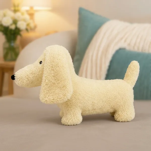 Cream_Sherpa_Dachshund_Dog_Plush_Toy_For_Kids