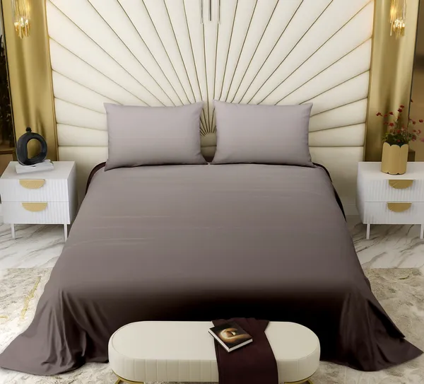 Fossil_Grey_Solid_Double_Bedsheet_Set