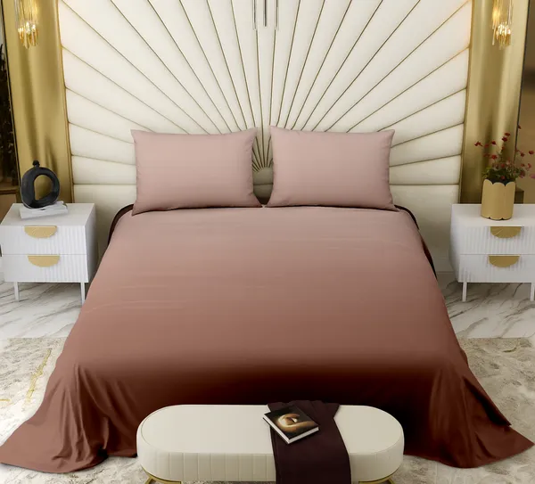 Copper_Rose_Solid_Bedsheet_Set_With_Pillow_Covers